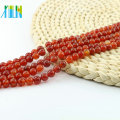 L-0098 Taille Normale Rouge Bande Agate Naturelles Rondes de Pierres Précieuses Simple Brin En Gros